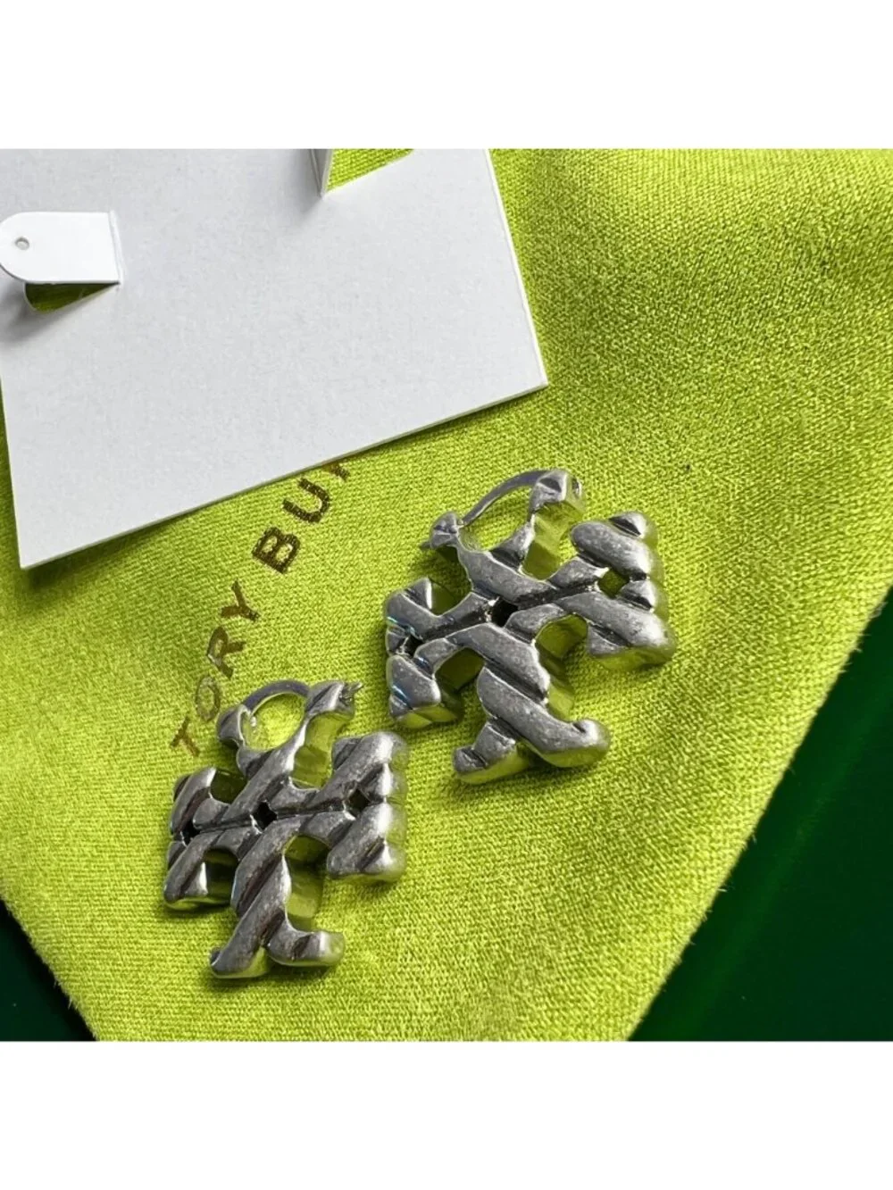 Stunning!!! TORY BURCH Icon Hidden Hoop Earrings